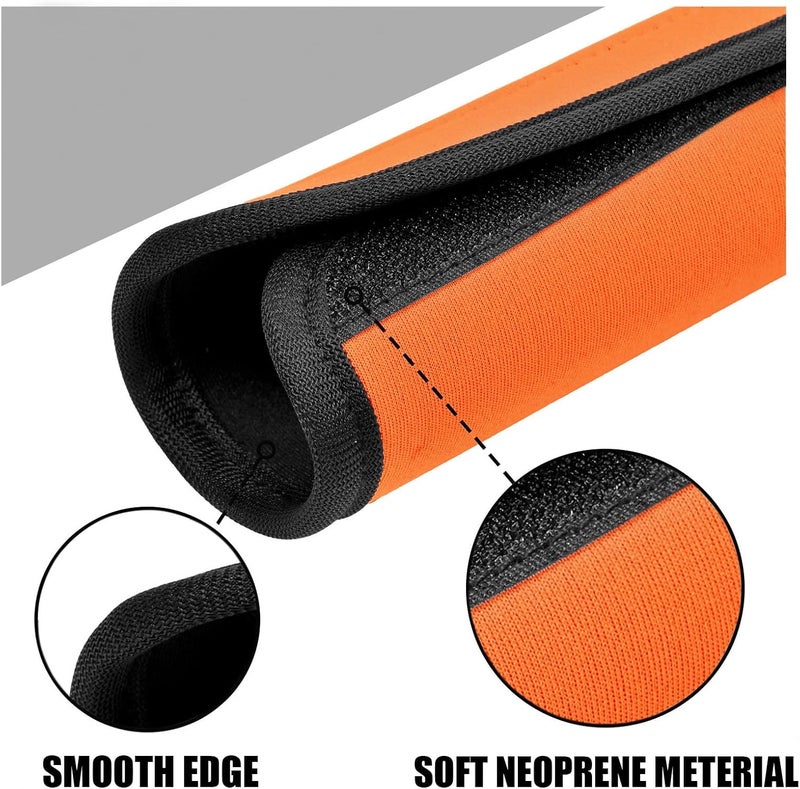 AUXBC Luggage Handle Wraps, Soft Travel Bag Handle Cover, Padded Handle Grip, Suitcase Tags Identifiers for Travel Accessories, Orange, 2pcs - Image 3